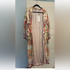 Zara Floral Women's Kimono Duster Jacket